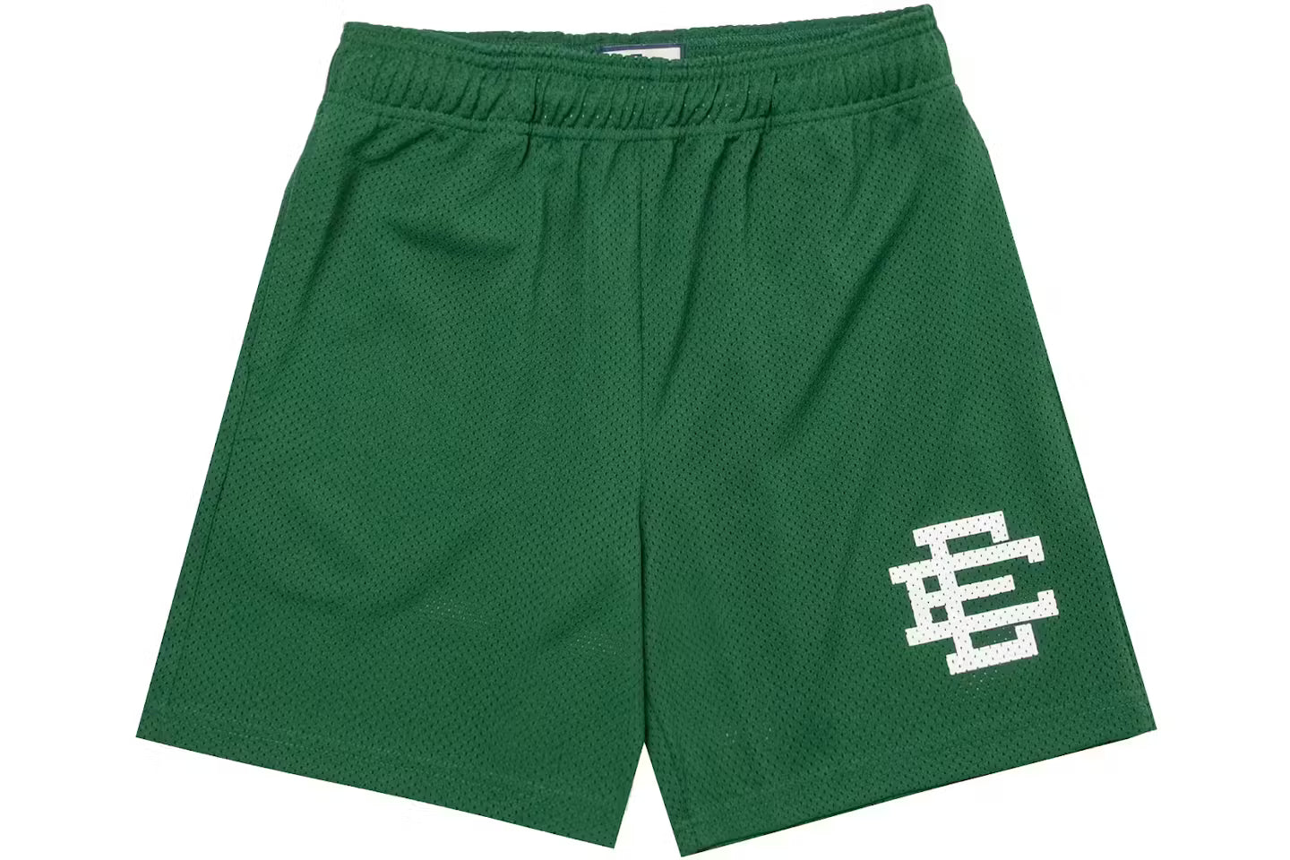 Front view of Basic Green Athletic Shorts, breathable fabric, ideal for workouts