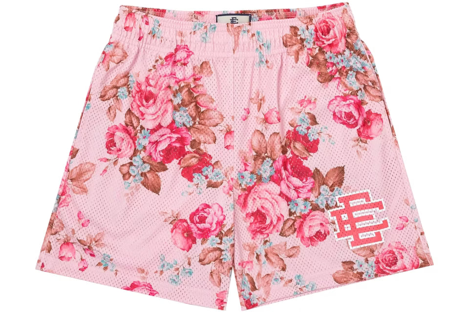 Front view of Floral Design Shorts with colorful floral print