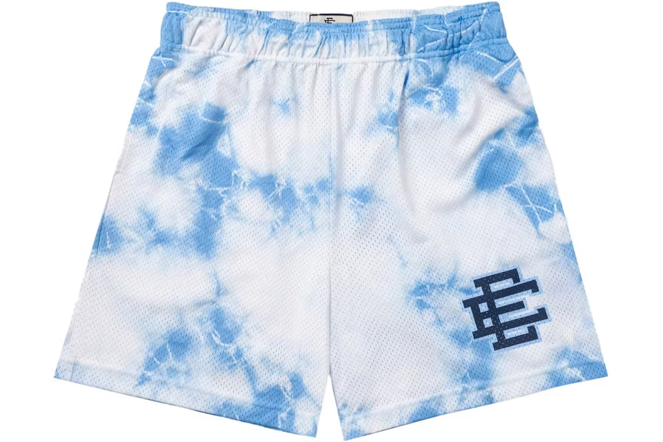 Front view of White Sky Shorts with sky-themed design