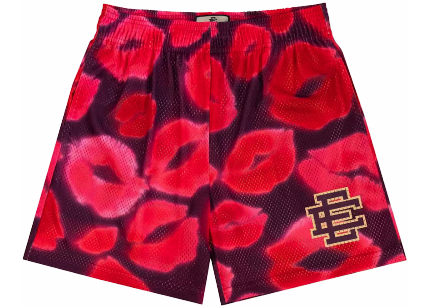 Front view of Dark Lips Shorts with dark lips graphic