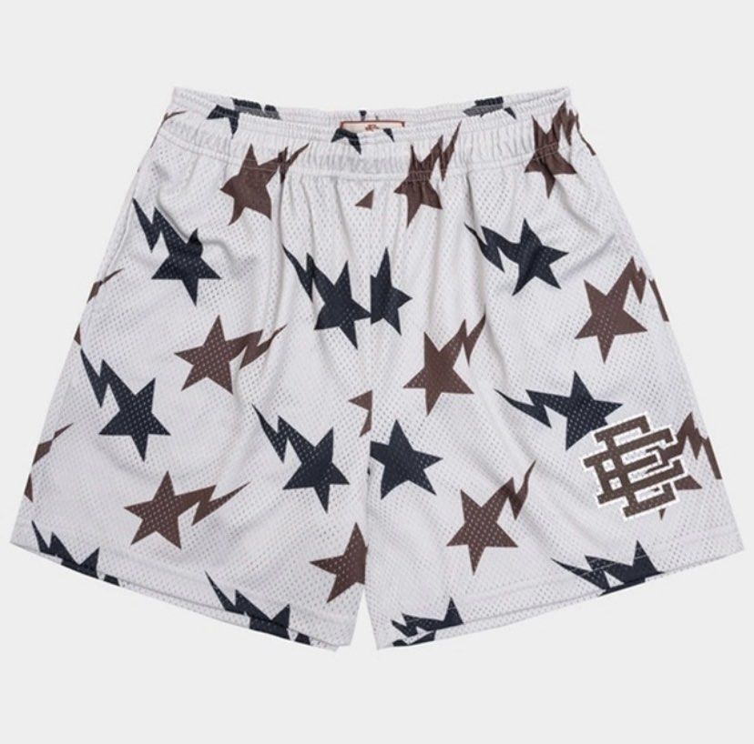 Front view of Limited Design "Stars 1" Shorts, ideal for mesh, by courtkicks.